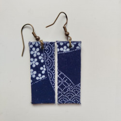 Paper earrings rectangle-indigo