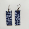 Paper earrings rectangle-indigo