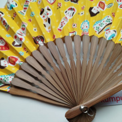 Japanese fan in cotton -yellow