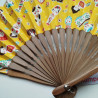 Japanese fan in cotton -yellow