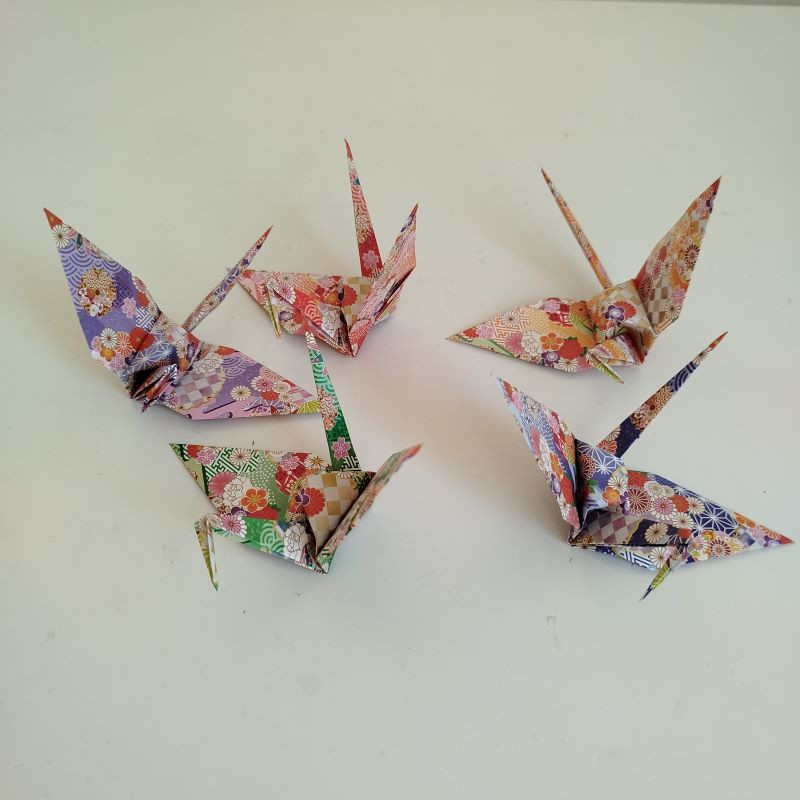 5 Origami Crane -chiyogami