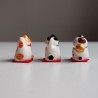 Set of 3 Ceramic Maneki Neko Lucky Cats