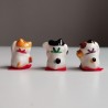 Set of 3 Ceramic Maneki Neko Lucky Cats