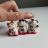 Set of 3 Ceramic Maneki Neko Lucky Cats