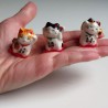 Set of 3 Ceramic Maneki Neko Lucky Cats