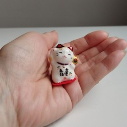 Small Ceramic Maneki Neko -Buchi