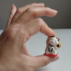 Small Ceramic Maneki Neko -Buchi