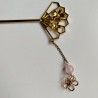 Kanzashi hair stick- fan pink