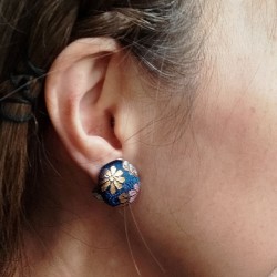 Clip on earrings -covered button