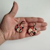 Paper earrings -cherry blossoms on black