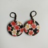 Paper earrings -cherry blossoms on black