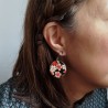 Paper earrings -cherry blossoms on black