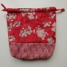 Kinchaku sack Cherryblossoms red