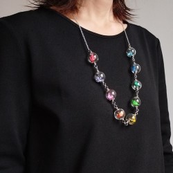 Collana gru in palla -arcobaleno