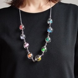 Collana gru in palla -arcobaleno