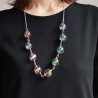 Necklace Crane in bubble -rainbow