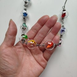 Collana gru in palla -arcobaleno