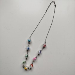 Necklace Crane in bubble -rainbow