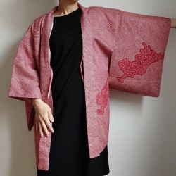 Haori -Giacca Kimono- Shibori Rosso