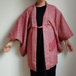 Haori -Giacca Kimono- Shibori Rosso