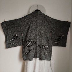 Haori Kimono jacket -Shibori Black