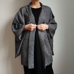 Haori Kimono jacket -Shibori Black