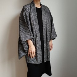 Haori -Giacca Kimono- Shibori Nero