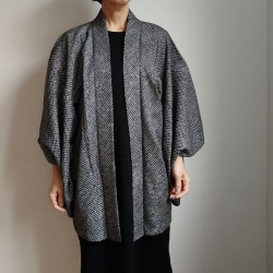 Haori -Giacca Kimono- Shibori Nero