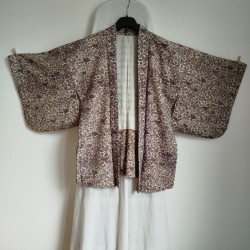 Haori -Giacca Kimono- tsumughi viola