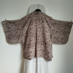 Haori -Giacca Kimono- tsumughi viola