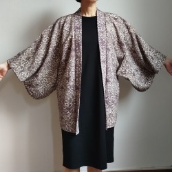 Haori -Giacca Kimono- tsumughi viola