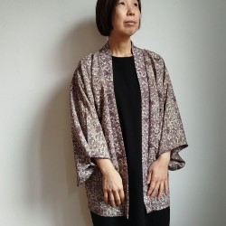 Haori -Giacca Kimono- tsumughi viola