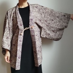 Haori -Giacca Kimono- tsumughi viola