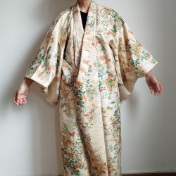 Kimono Komon sintetico -crema