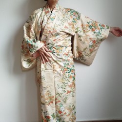 Kimono Komon sintetico -crema