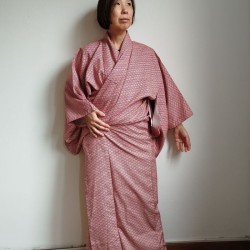 Kimono Komon sintetico -rosso