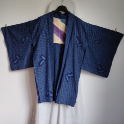 Haori -Giacca Kimono- Blu shibori