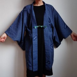 Haori -Giacca Kimono- Blu shibori