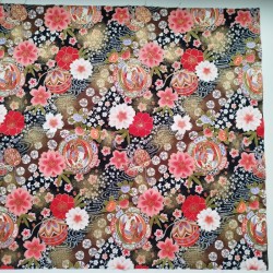 Japanese cotton 50cm Black and brown