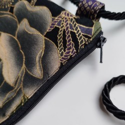 Mini shoulder bag -black peony