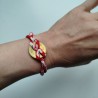 Bracciale con moneta 5yen -rosso