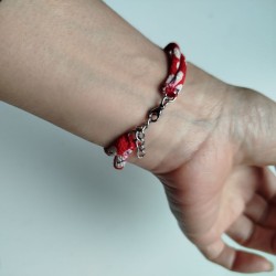 Bracciale con moneta 5yen -rosso