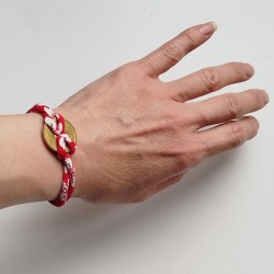 Bracciale con moneta 5yen -rosso