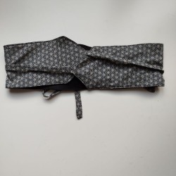 Obi belt in japanese cotton -Asanoha navy