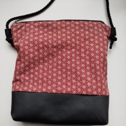 Mini shoulder bag -Asanoha bordeaux