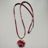 Chirimen cord necklace with flower