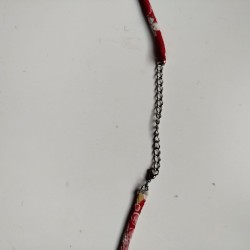 Chirimen cord necklace with flower