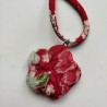 Chirimen cord necklace with flower