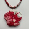 Chirimen cord necklace with flower