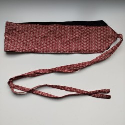 Obi belt in japanese cotton -Asanoha bordeaux